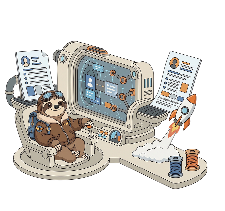 SlothPilot at the controls, assembling an application